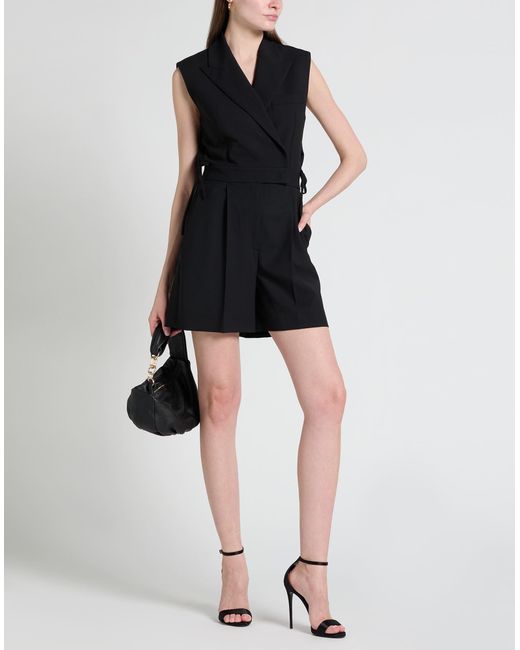 MSGM Black Playsuit Virgin Wool, Elastane