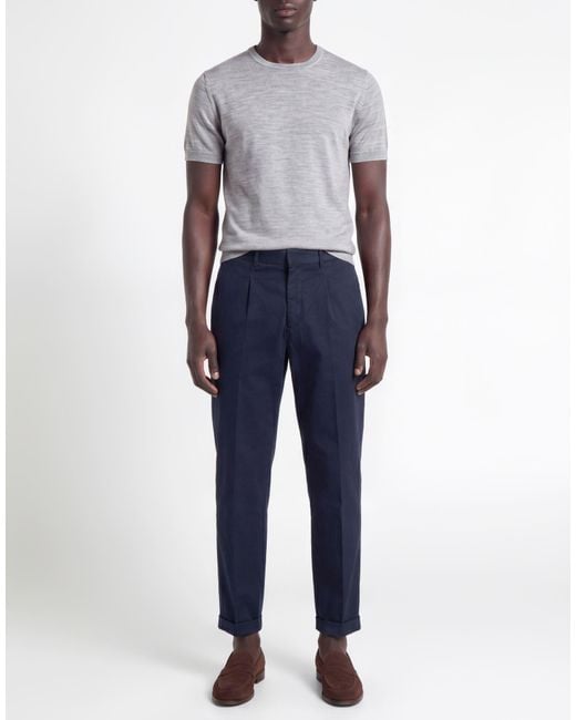 Cruna Blue Pants Cotton, Elastane for men