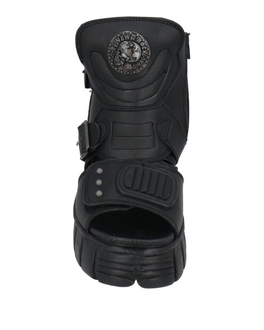 New Rock Black Sandals Textile Fibers