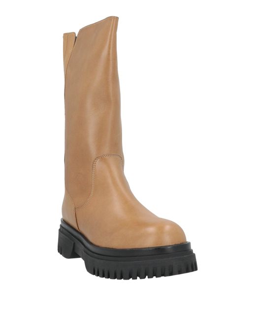 Emanuélle Vee Brown Camel Boot Leather