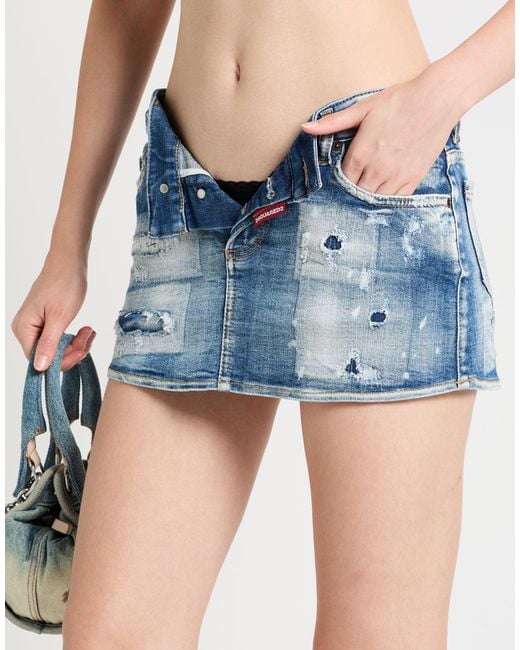 DSquared² Blue Denim Skirt Cotton, Polyester, Elastane