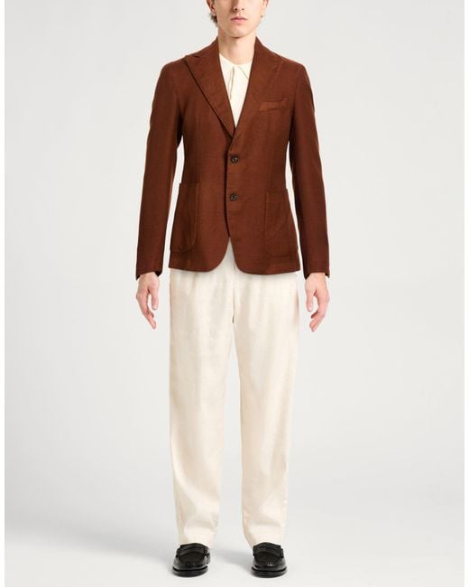 Bagnoli Sartoria Napoli Brown Blazer Virgin Wool for men
