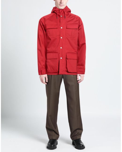 Holubar Red Overcoat & Trench Coat for men