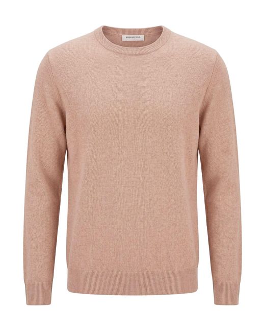 Brooksfield Pink Sweater Virgin Wool for men