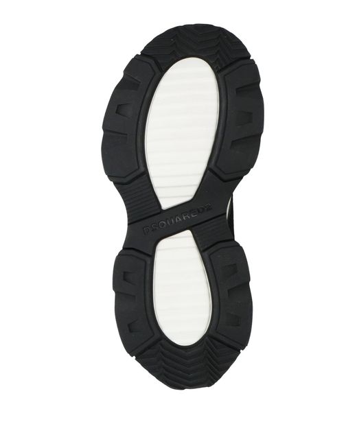 DSquared² Black Sneakers Calfskin, Textile Fibers