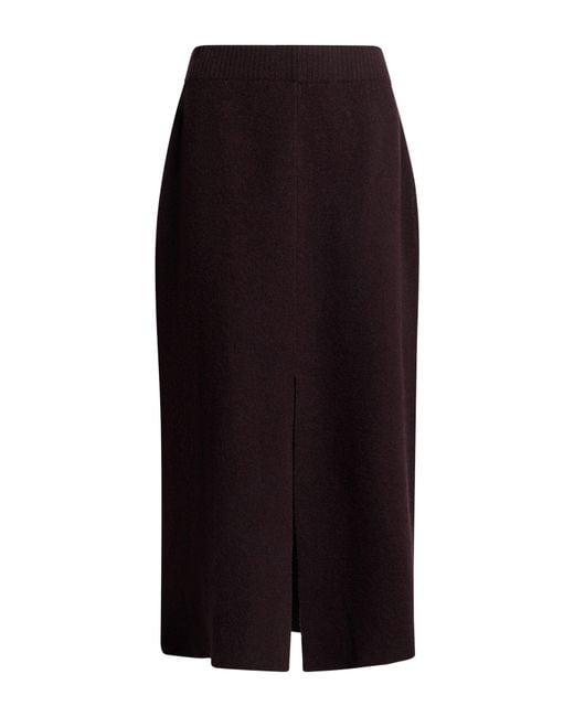 Roberto Collina Black Midi Skirt Merino Wool
