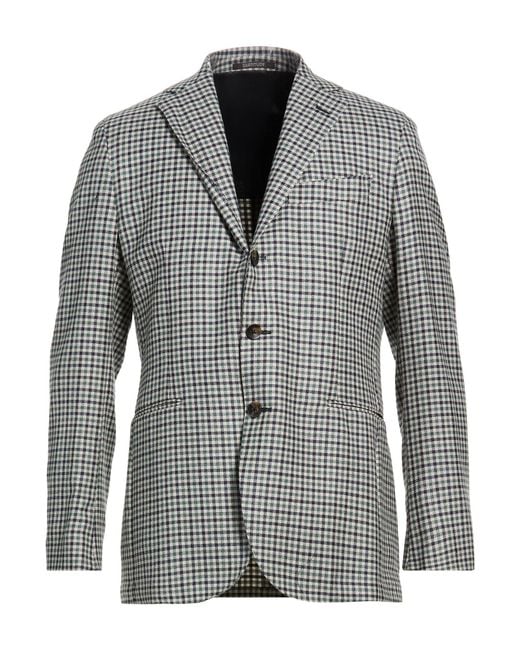 SARTITUDE NAPOLI Gray Midnight Blazer Virgin Wool, Silk, Linen for men