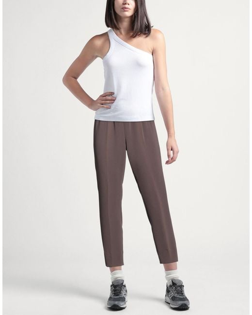 Maison Common Brown Pants Triacetate, Polyester