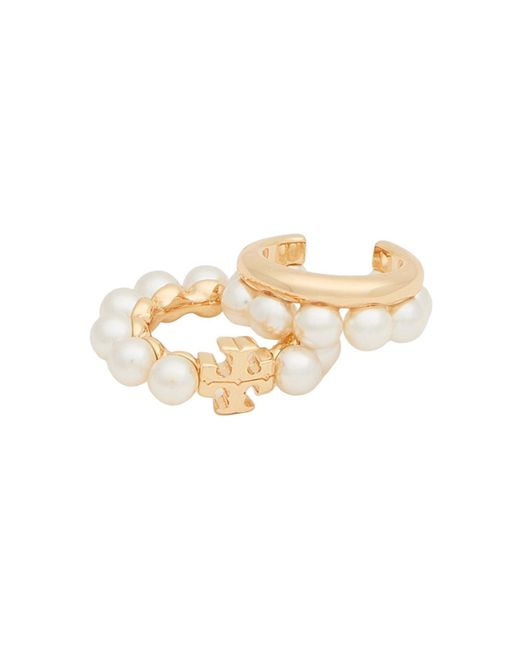 Tory Burch White Ohrring