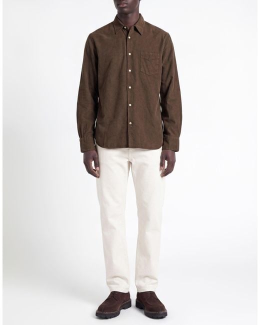 Officine Generale Brown Shirt Cotton for men