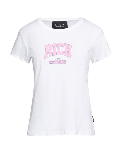 John Richmond White T-Shirt Cotton, Elastane