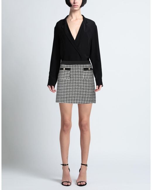 Clips More Black Mini Skirt Polyester, Acrylic, Wool, Cotton, Elastane