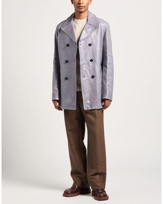Marni Gray Overcoat & Trench Coat Leather for men