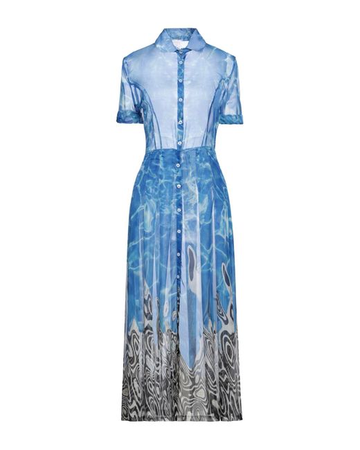 Stella Jean Blue Midi Dress