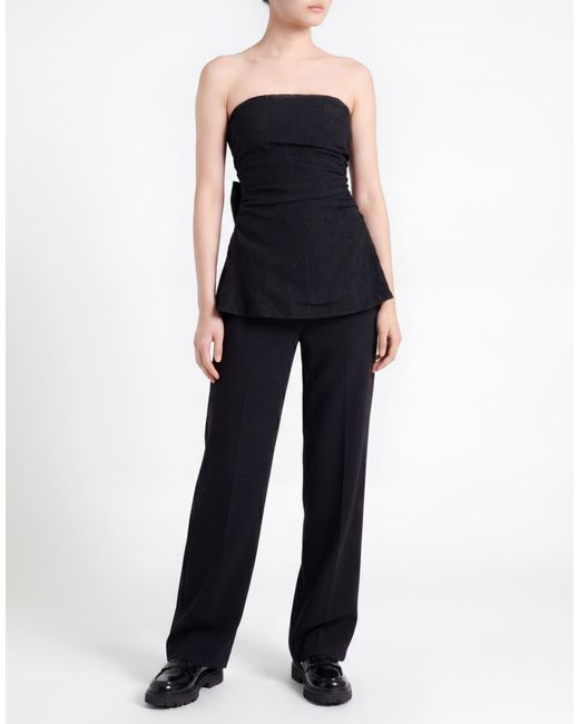 Ganni Black Top Viscose, Ecovero Viscose, Recycled Polyamide