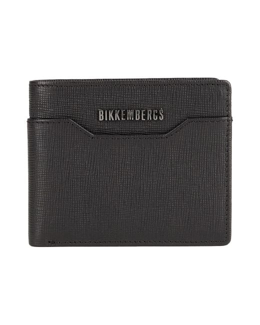 Bikkembergs Black Wallet Cow Leather for men