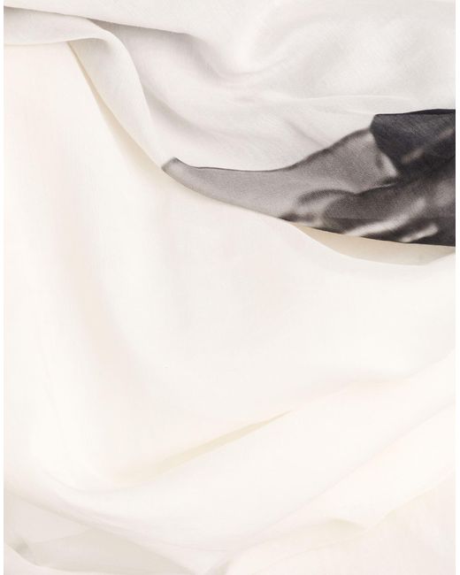 Rick Owens White Scarf Cotton, Silk for men