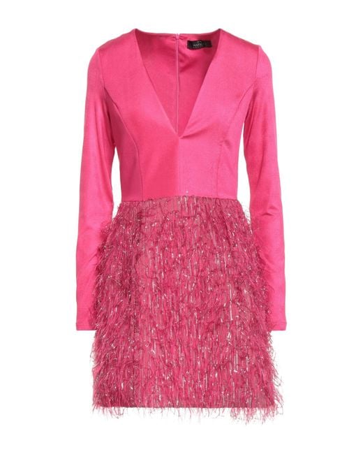 MATILDE COUTURE Pink Fuchsia Mini Dress Polyester, Elastane