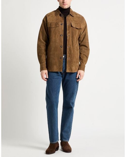 Lardini Brown Shirt Lambskin for men
