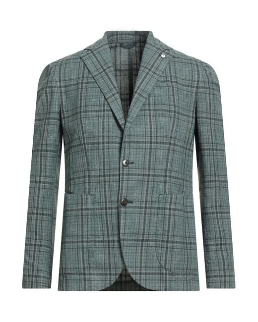 L.b.m. 1911 Green Blazer Cotton, Polyester for men