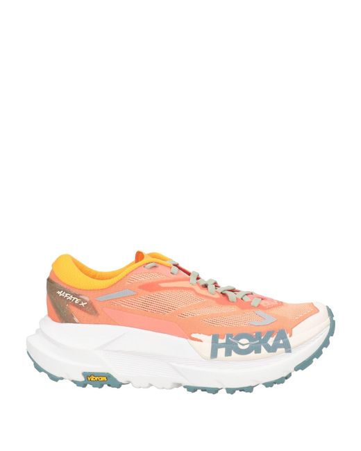Hoka One One Orange Sneakers Textile Fibers