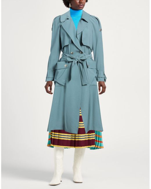 Kaos Blue Overcoat & Trench Coat Viscose, Polyester