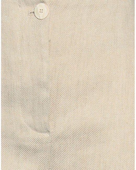 Twinset Natural Sand Shorts & Bermuda Shorts Linen, Cotton, Polyester