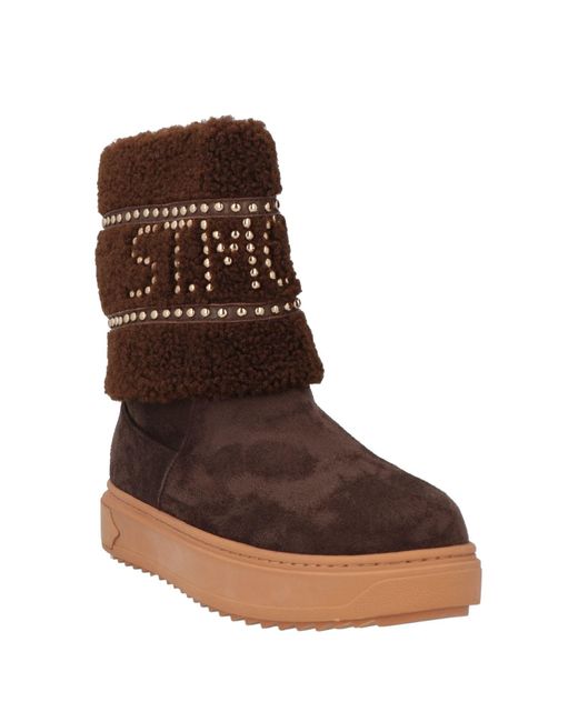 De Siena Brown Ankle Boots Textile Fibers