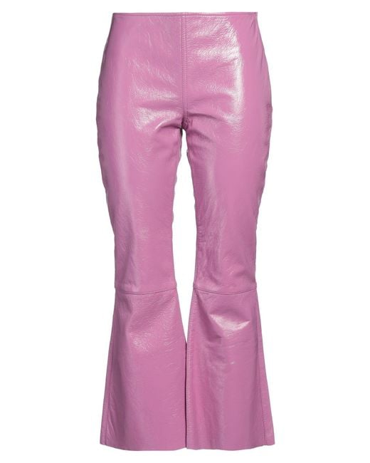 Marques'Almeida Purple Pants Leather