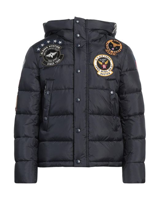 Blauer Pufferjacke & Daunenjacke in Black für Herren