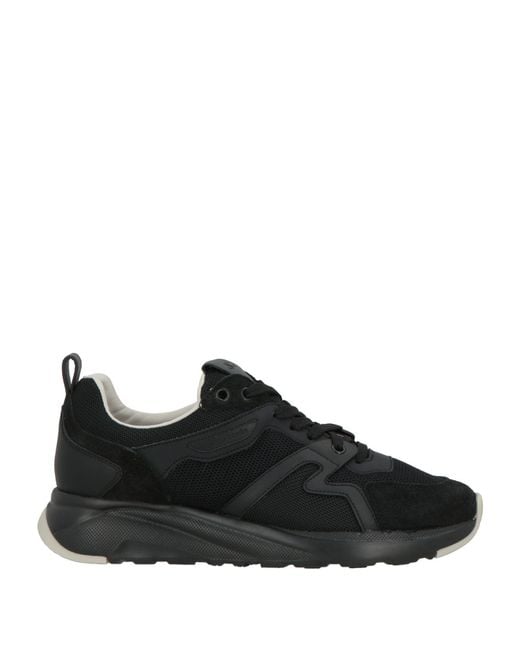 Jacob Cohen Black Sneakers Textile Fibers, Leather for men