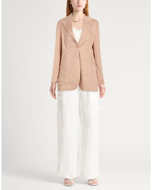 Carla G Natural Blazer Cotton, Polyamide, Elastane