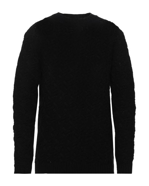 Paolo Pecora Black Sweater Virgin Wool for men