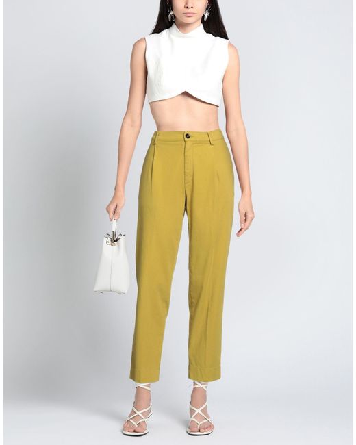 TRUE NYC Yellow Pants Cotton, Lyocell, Elastane