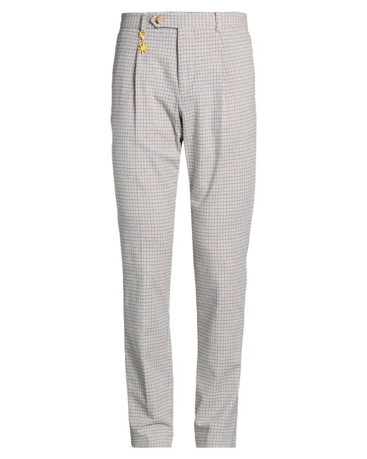 Manuel Ritz Gray Light Pants Cotton, Polyester, Elastane for men