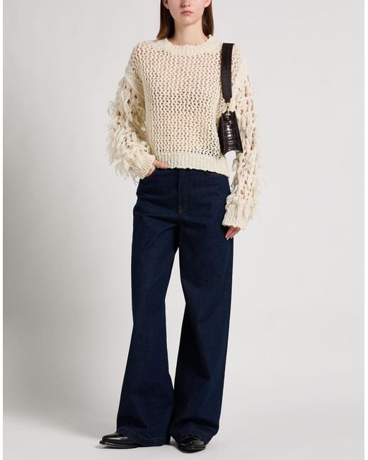 Semicouture White Cream Sweater Wool, Polyamide