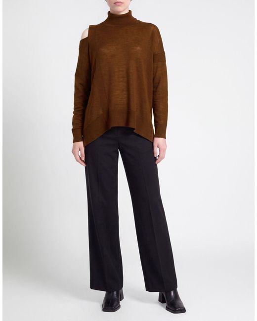 Manila Grace Brown Turtleneck Acrylic, Wool, Viscose