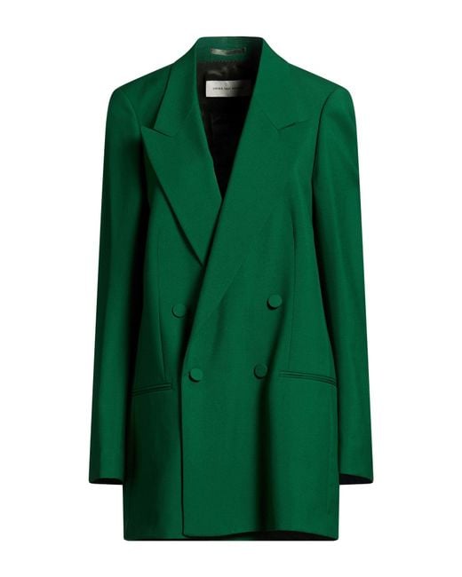 Dries Van Noten Green Blazer Wool, Mohair Wool