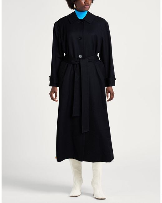 Ines De La Fressange Paris Black Overcoat & Trench Coat