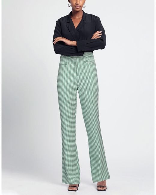 Isabelle Blanche Green Pants Polyester, Viscose, Elastane