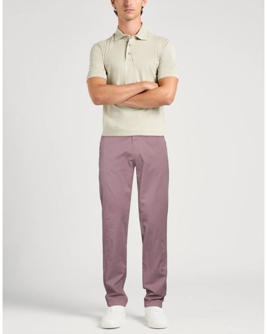 Berwich Purple Pants Cotton, Silk, Elastane for men