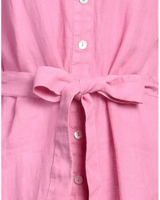 Vestido midi 120% Lino de color Pink