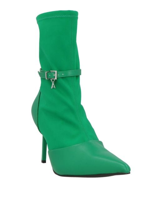 Twinset Green Ankle Boots Textile Fibers