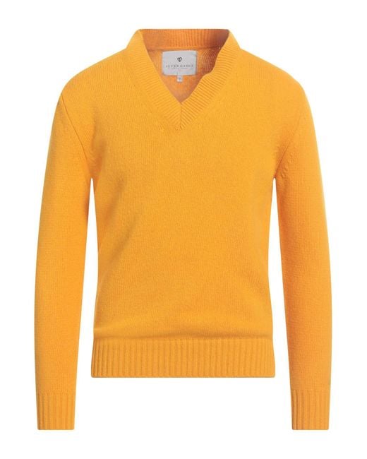 Seven Gauge Orange Marigold Sweater Wool for men