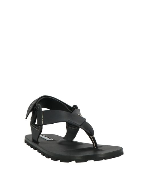 Jil Sander Black Thong Sandal