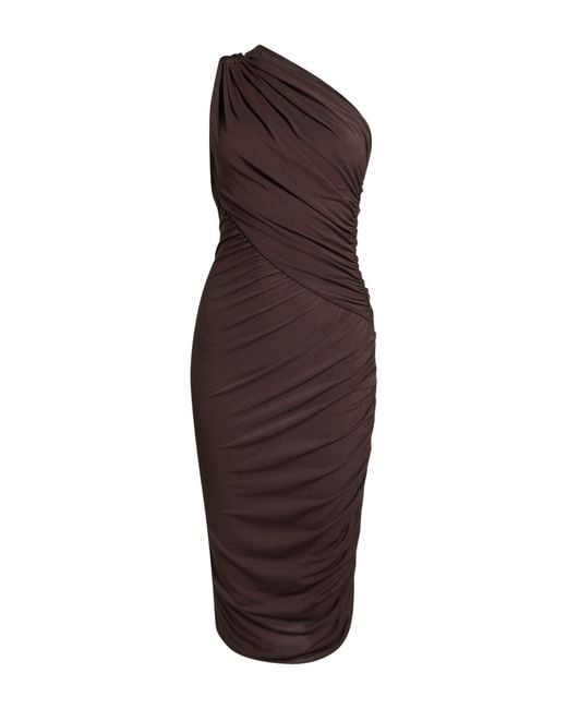 Rick Owens Brown Dark Midi Dress Viscose, Polyamide, Elastane