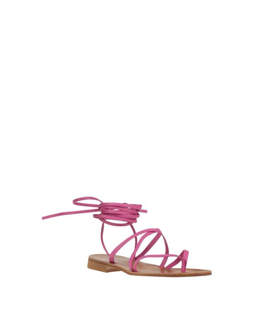 Baldinini Pink Fuchsia Thong Sandal Leather