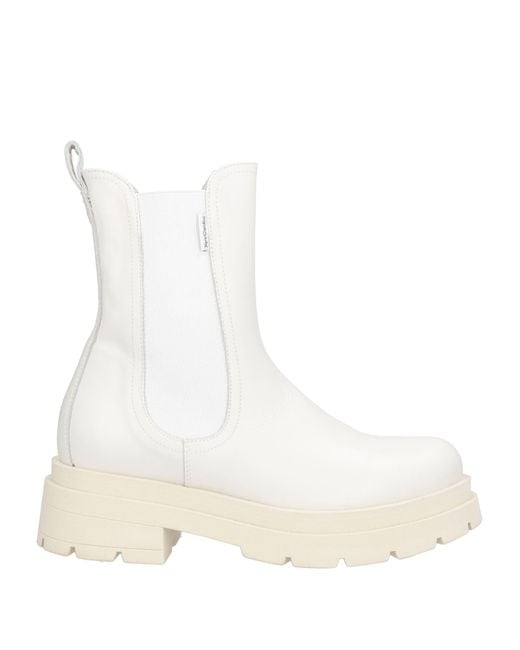 Nero Giardini White Ankle Boots Leather
