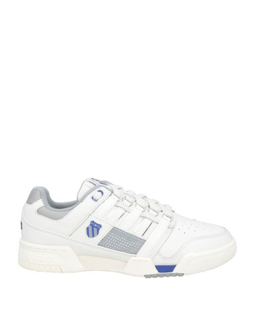 K-swiss White Sneakers Leather, Textile Fibers for men