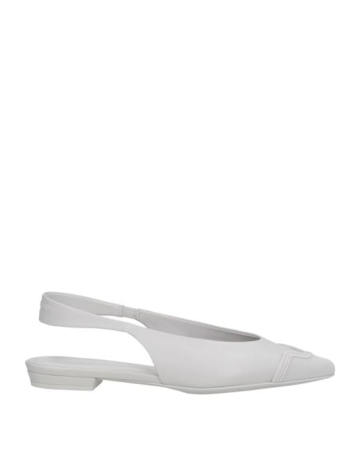 Emporio Armani White Light Ballet Flats Ovine Leather